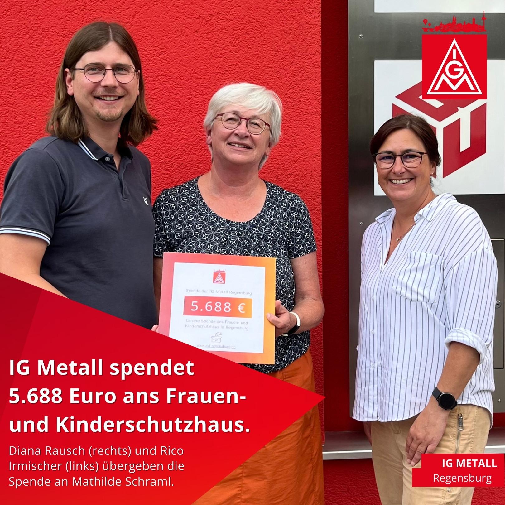 Spendenübergabe IG Metall-SkF