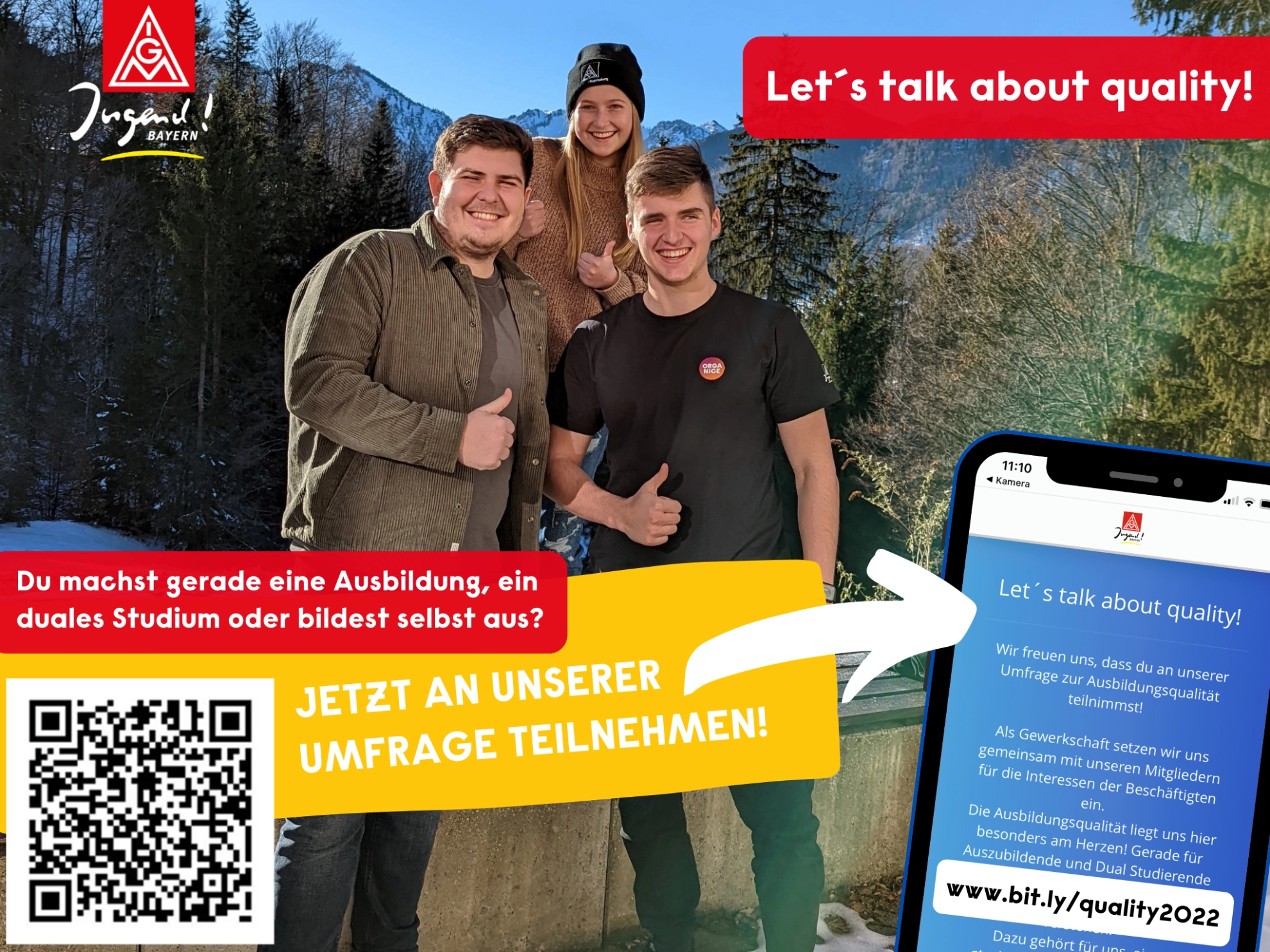 Junge Menschen, die sich für Bildung und Ausbildung stark machen