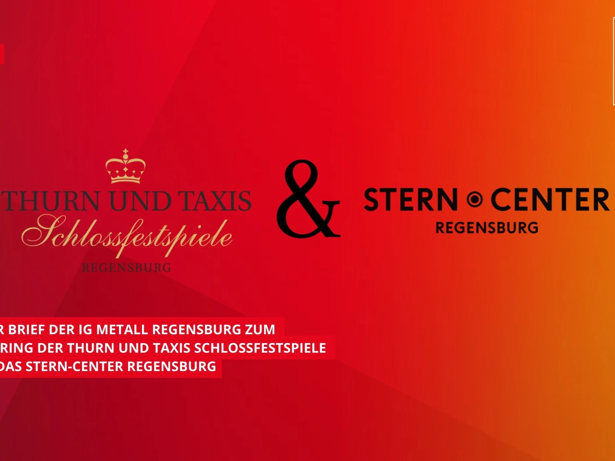 Offener Brief ans Stern-Center Regensburg zum Sponsoring der Schlossfestspiele, Header