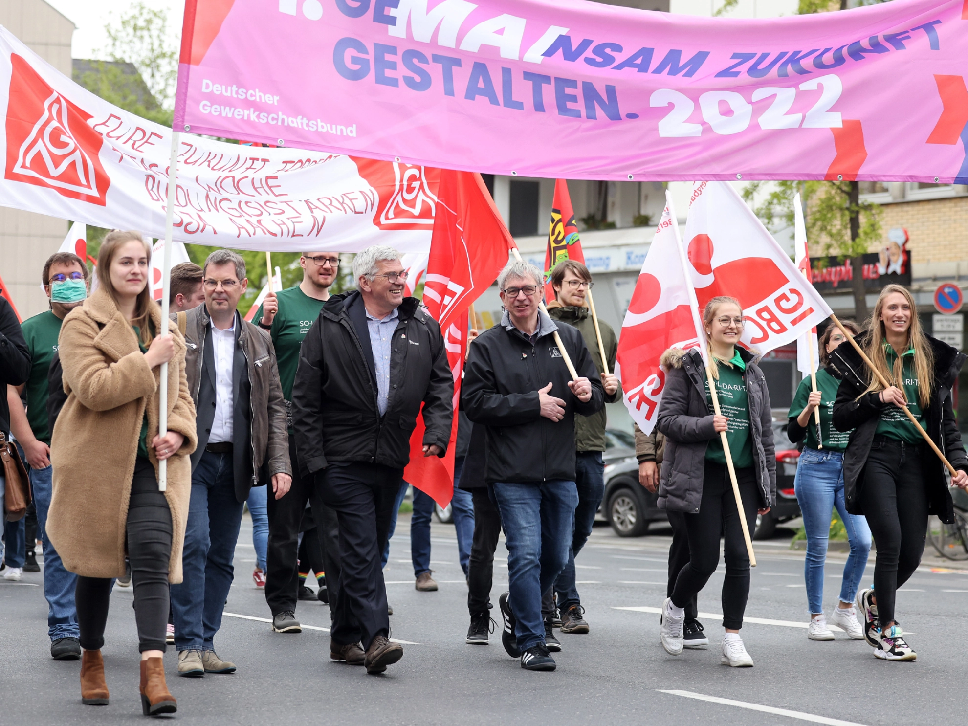 Kundgebung zum 1. Mai 2022 in Aachen.