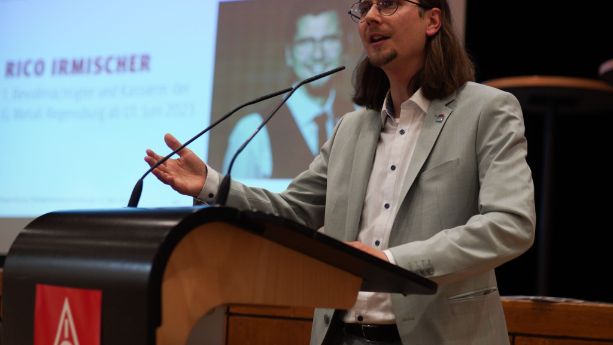 Rico Irmischer, neuer 1. Bevollmächtigter und Kassierer der IG Metall Regensburg