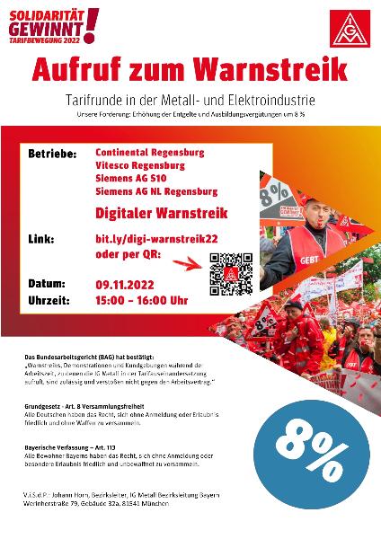 Warnstreikaufruf digital