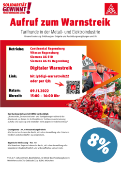 Warnstreikaufruf digital