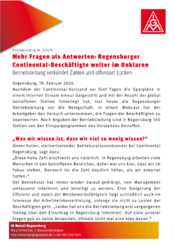 Pressemitteilung Continental Mehr Fragen als Antworten